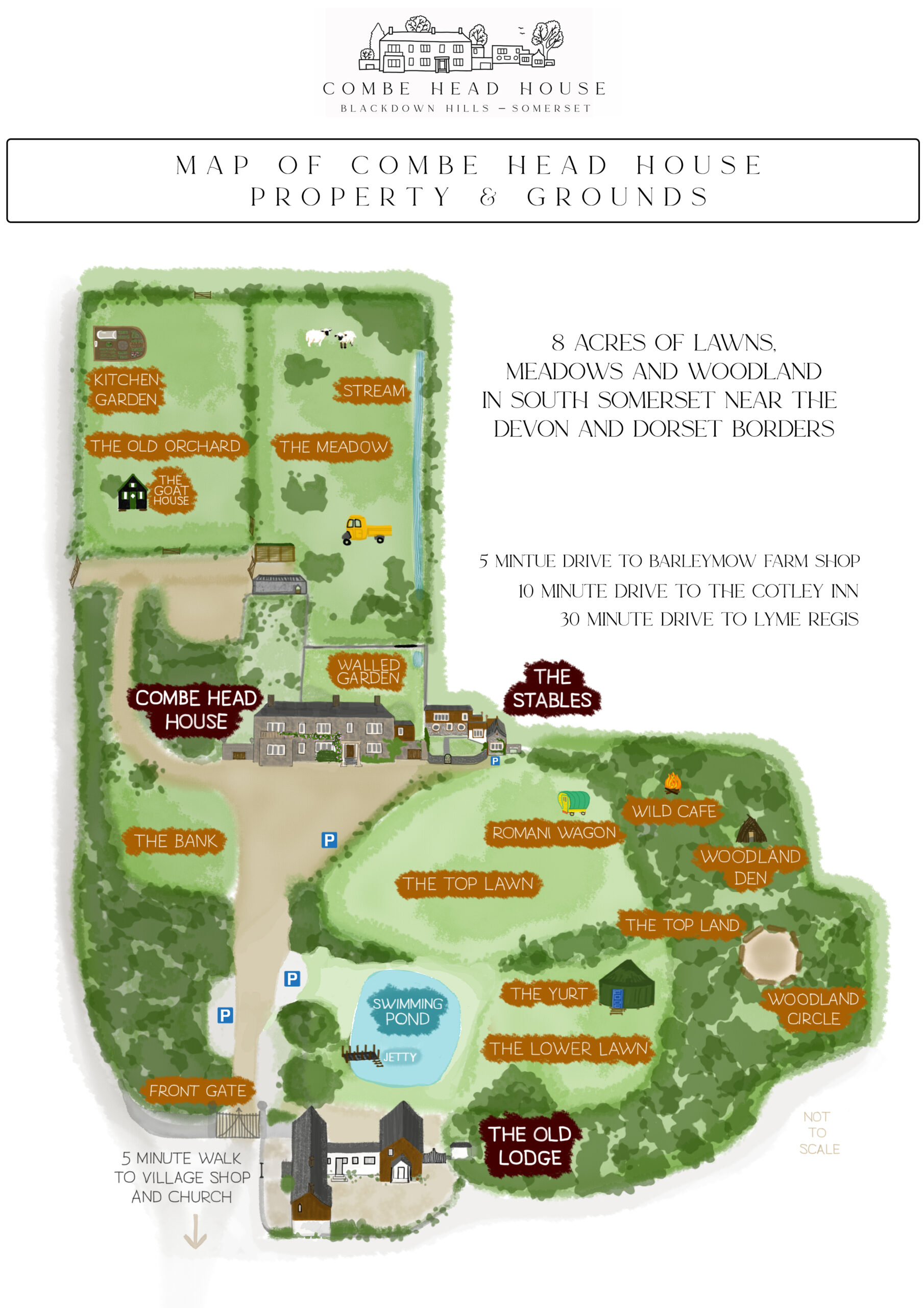 Map of Combe Head House in Somerset